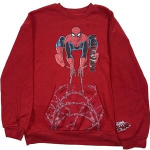 Marvel Spider-Man Boys Sweatshirt Hoodie Red Size 14/16 NWT Stain